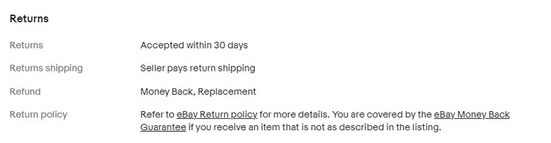 eBay return policies