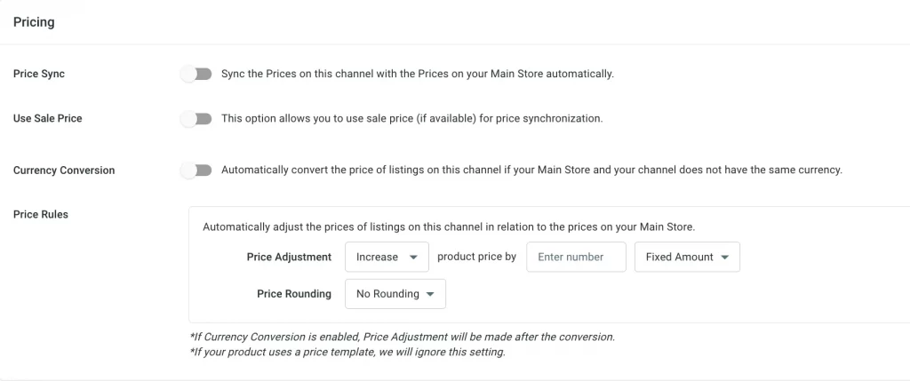 enable price sync on litcommerce