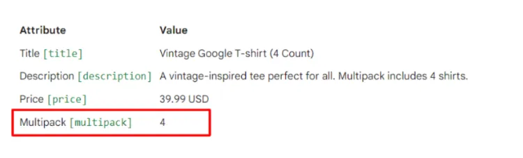 google product feed specification multipack