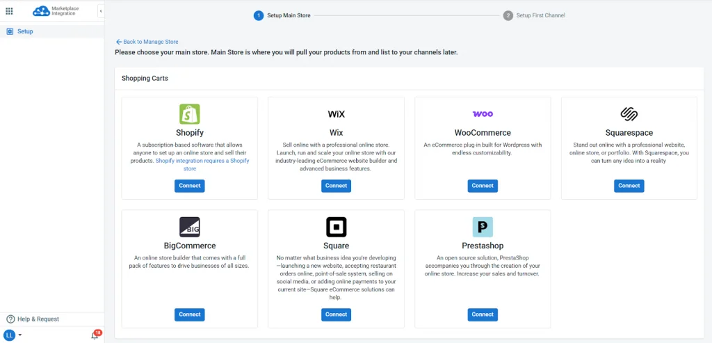 set up a main store Set up a main store before Etsy eBay integration