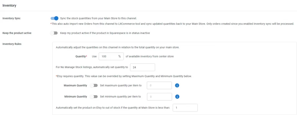 Etsy Amazon Inventory sync 