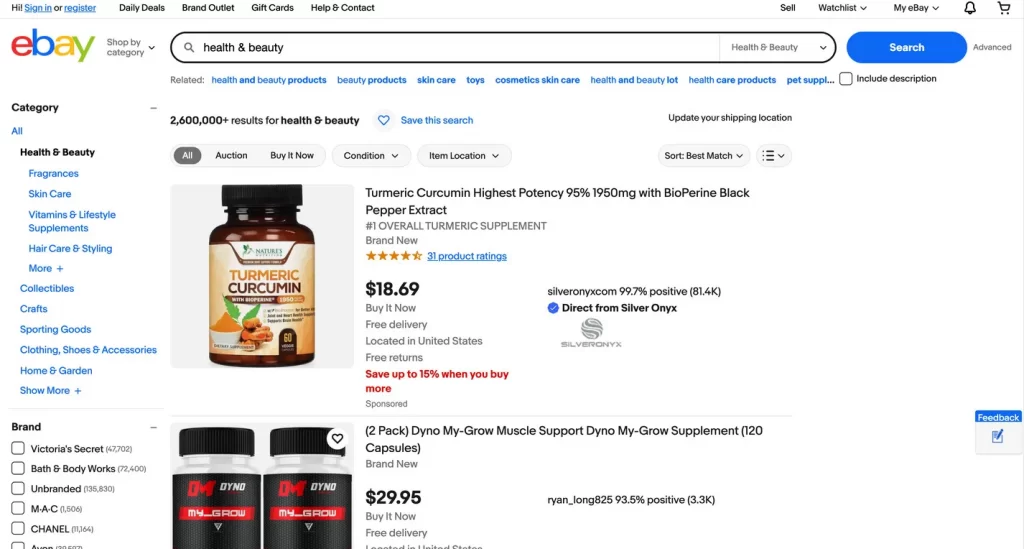 Best selling items on eBay: Health & Beauty
