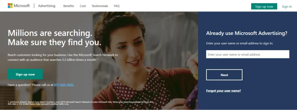 Log In to your Bing Ads account from Microsoft