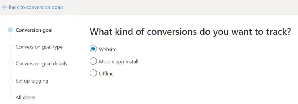 Choose Conversion Goals in Microsoft Ads