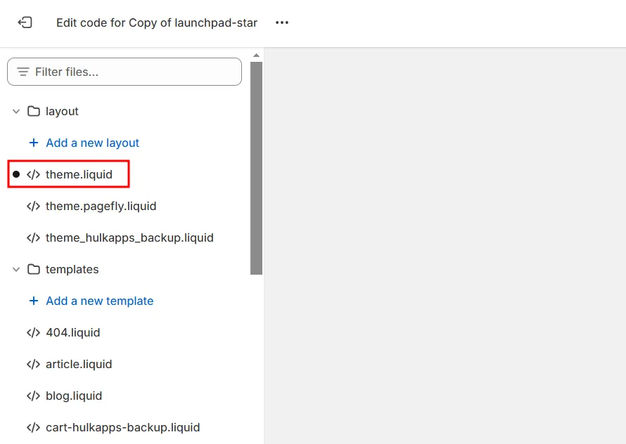 Click on the theme.liquid file. 