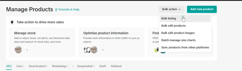 bulk listing