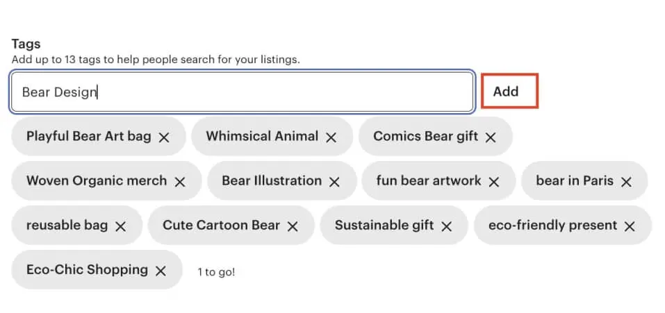 what are etsy tags