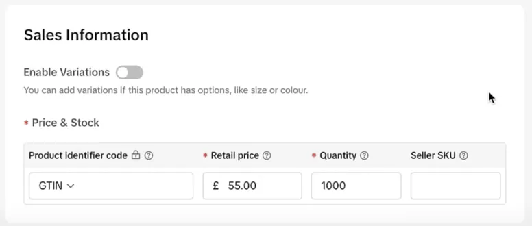 sales information