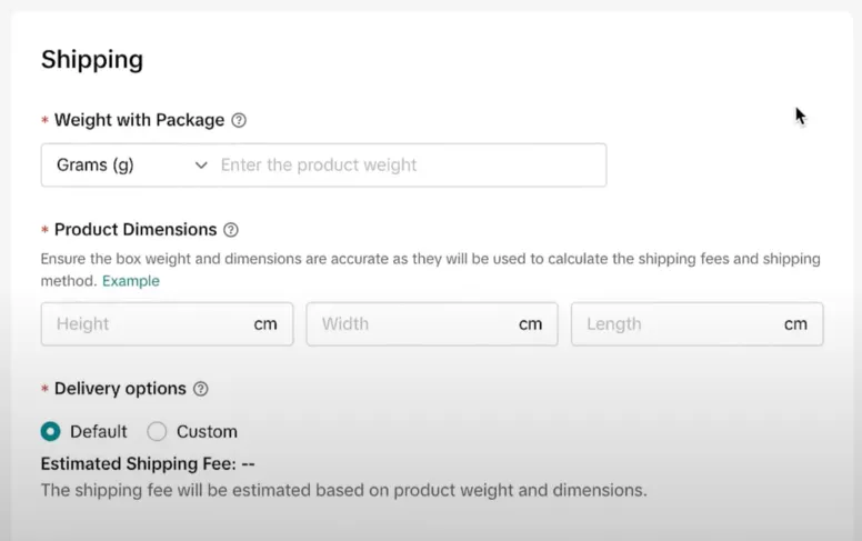shipping information