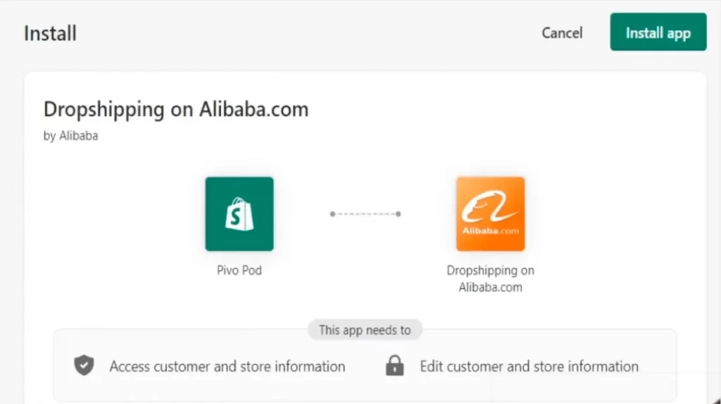 link alibaba to shopify 