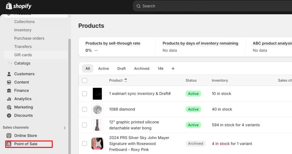 import products to shopify by pos