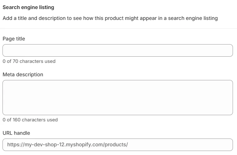 optimize seo for shopify products