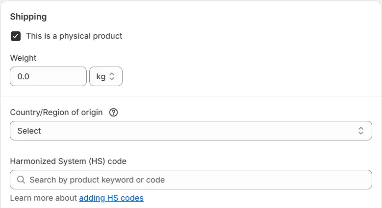 set up shipping information