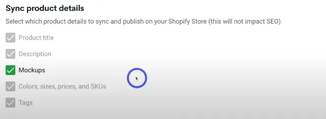 sync product detail from printify to shopify