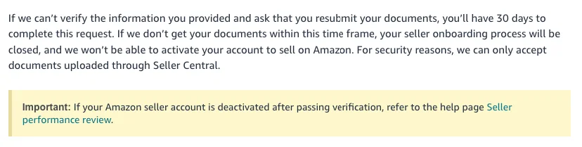 Amazon account on hold2 Amazon document for business verification