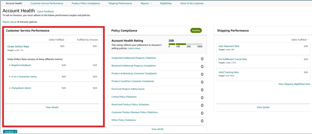 Amazon account on hold5 Amazon account health dashboard