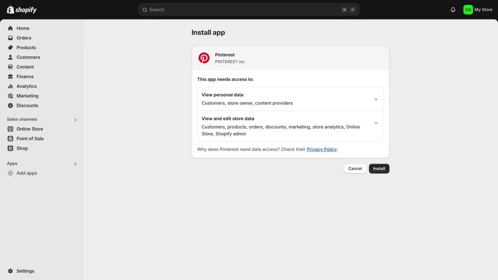 Install the official Pinterest App