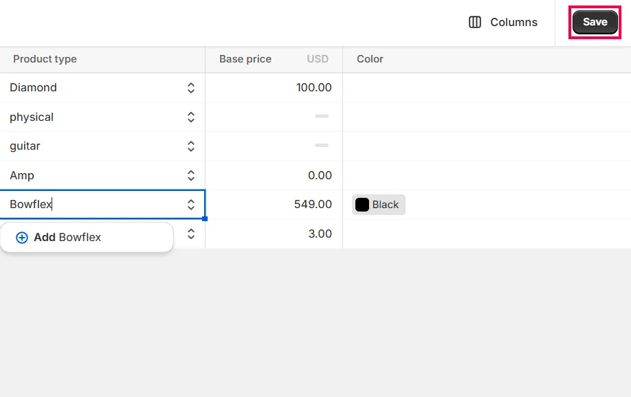Click Save to apply your changes. 