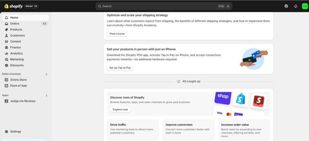 Log in to your Shopify admin panel.