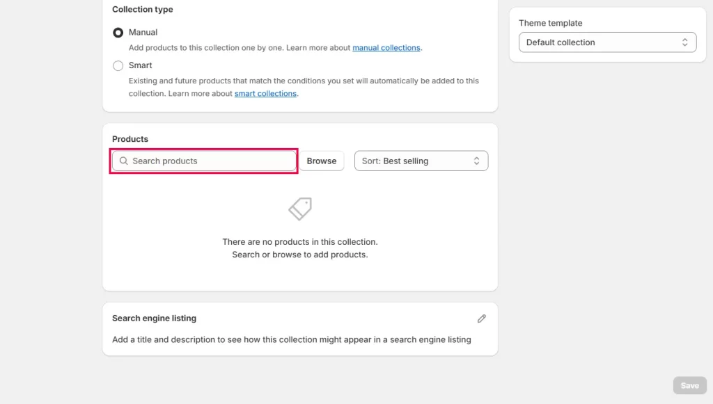 Find product to create collections