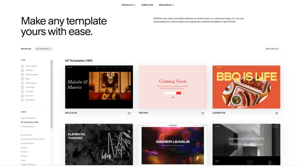 Squarespace template