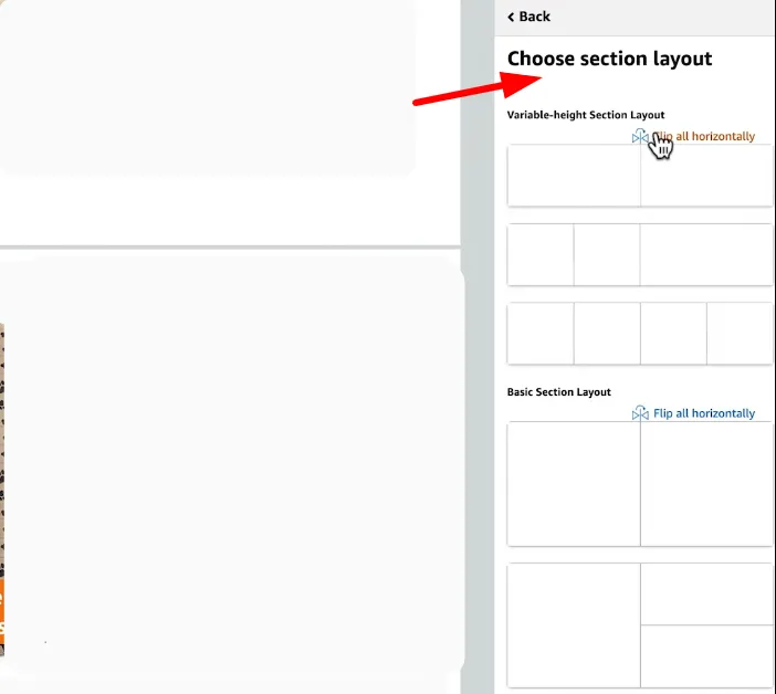 choose section layout choose section layout