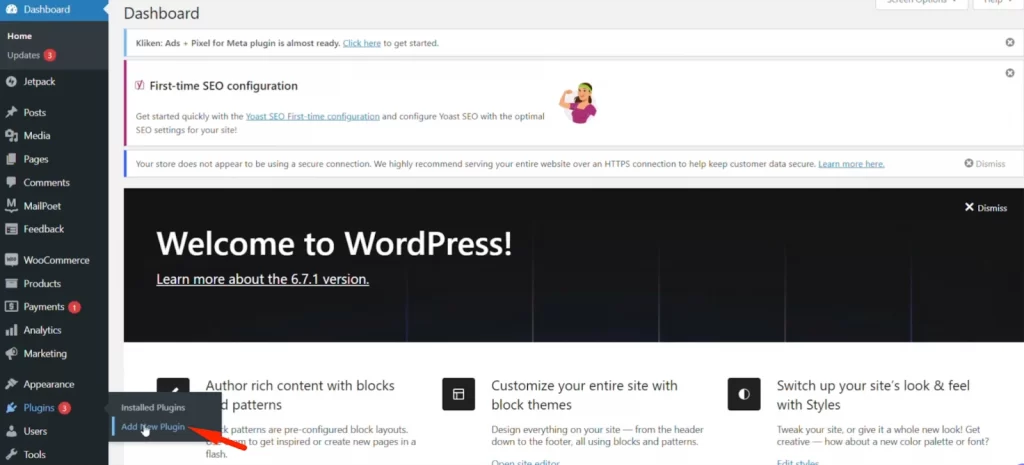 How to integrate WooCommerce to Etsy 1 Add new plugin on WooCommerce dashboard is the first step on how to integrate Etsy to WooCommerce