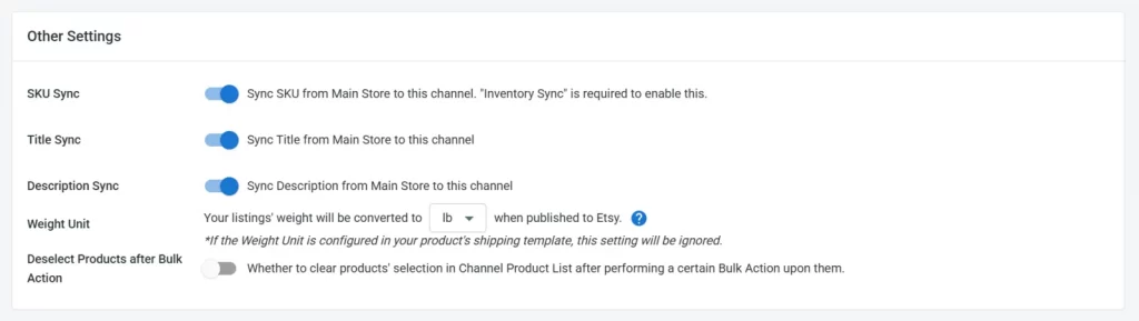 How to integrate WooCommerce to Etsy29 other setting synchronization options on LitCommerce