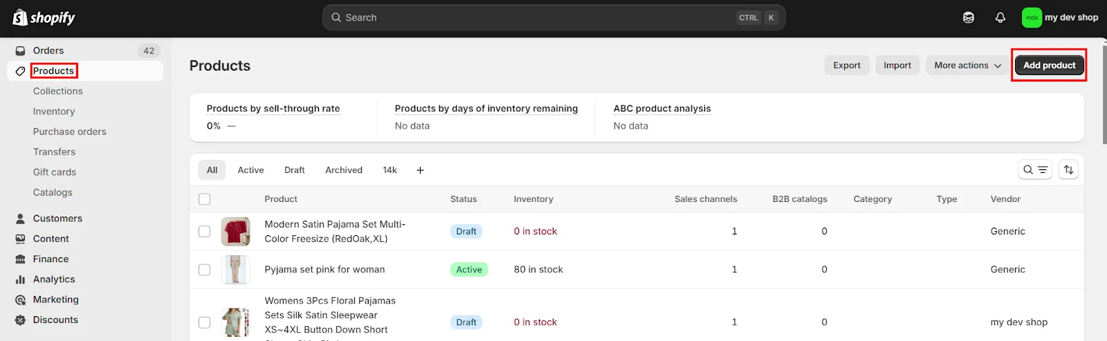  Add product on Shopify dashboard