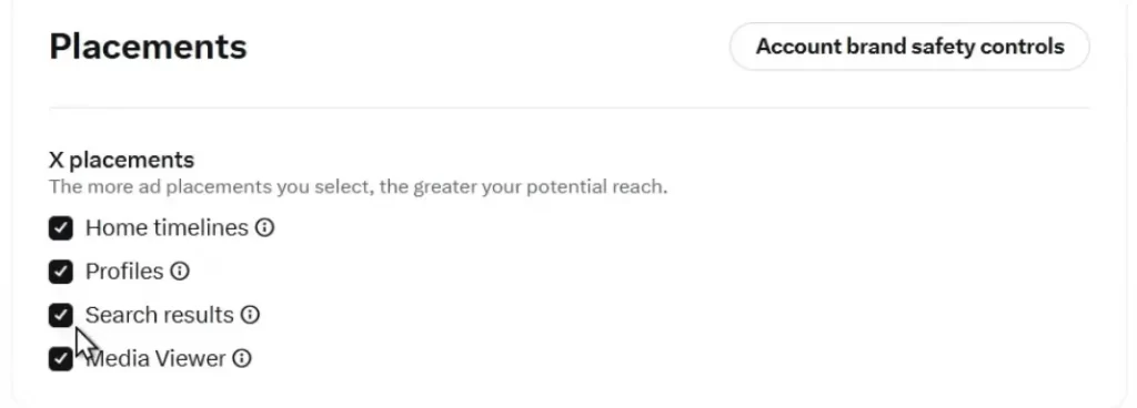 choose ad placements