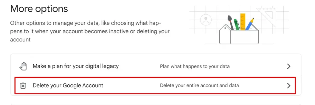 delete your google account