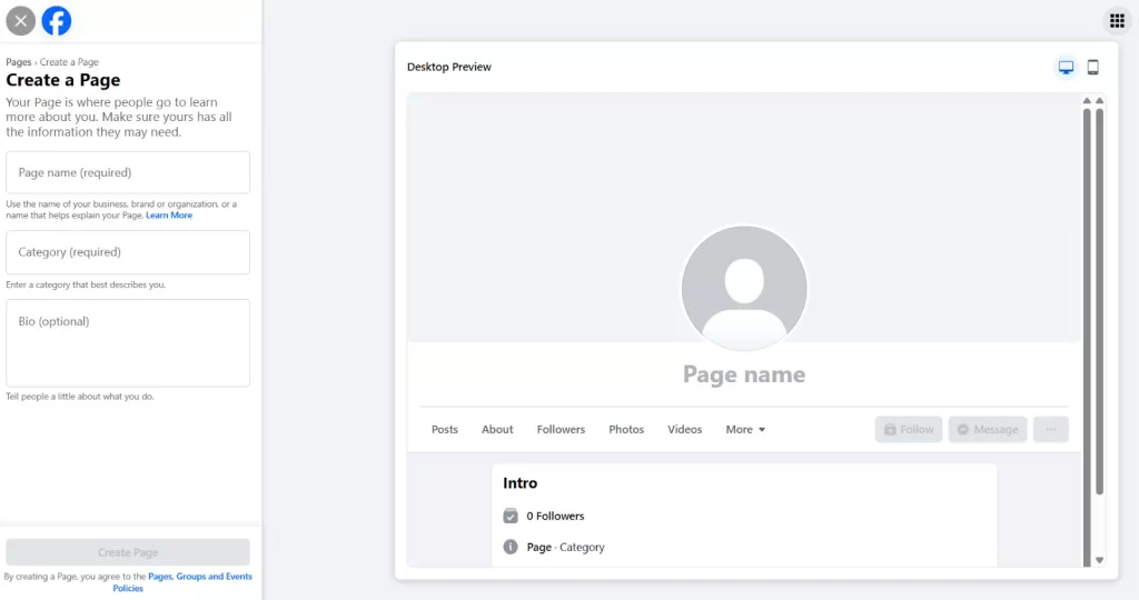 Add a profile picture for your Facebook page