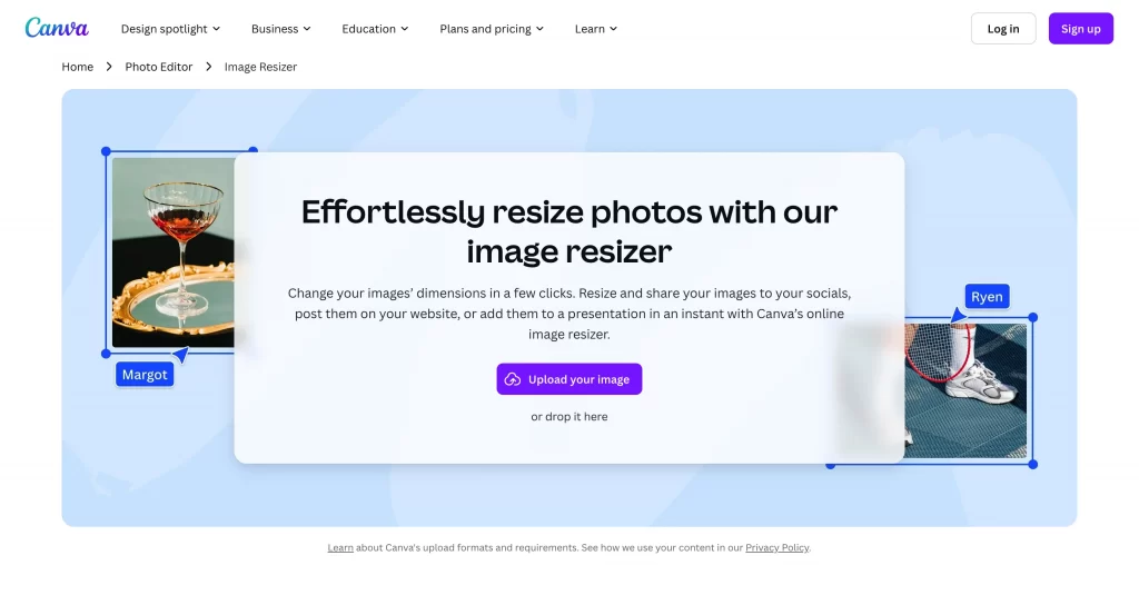 Canva Image resizer