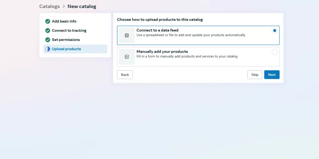 Connect a product data feed to Instagram