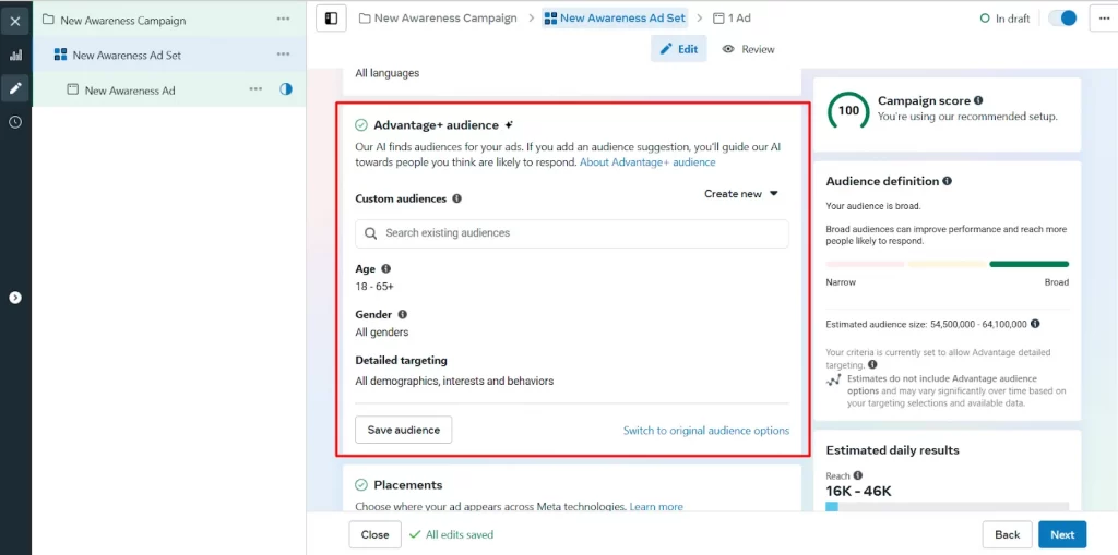 Create and publish your Facebook ad