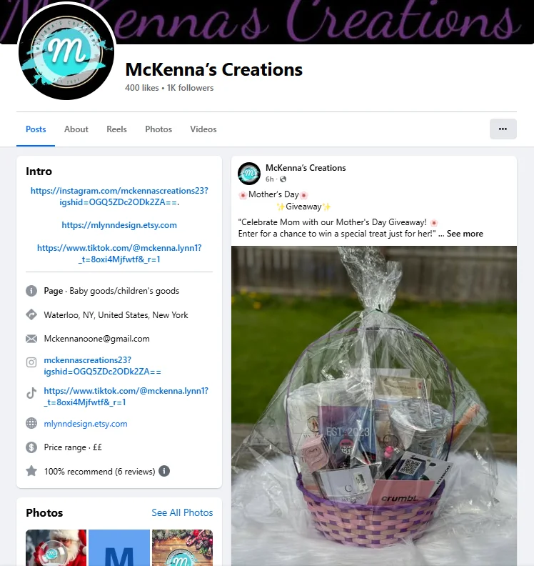 Giveaway to ask to share your Facebook page