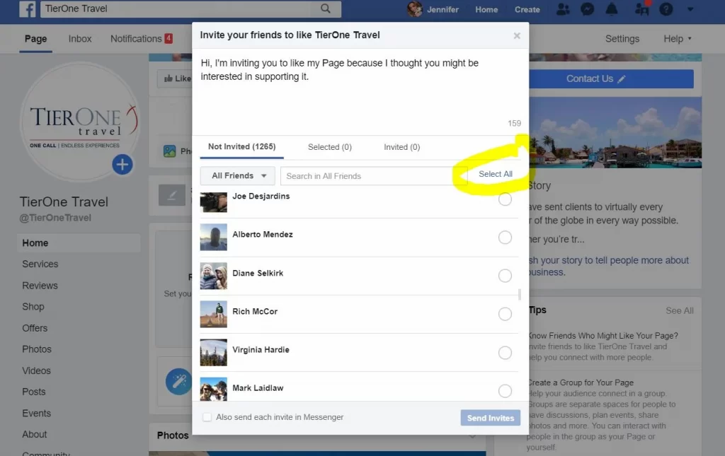 Invite your friends on facebook