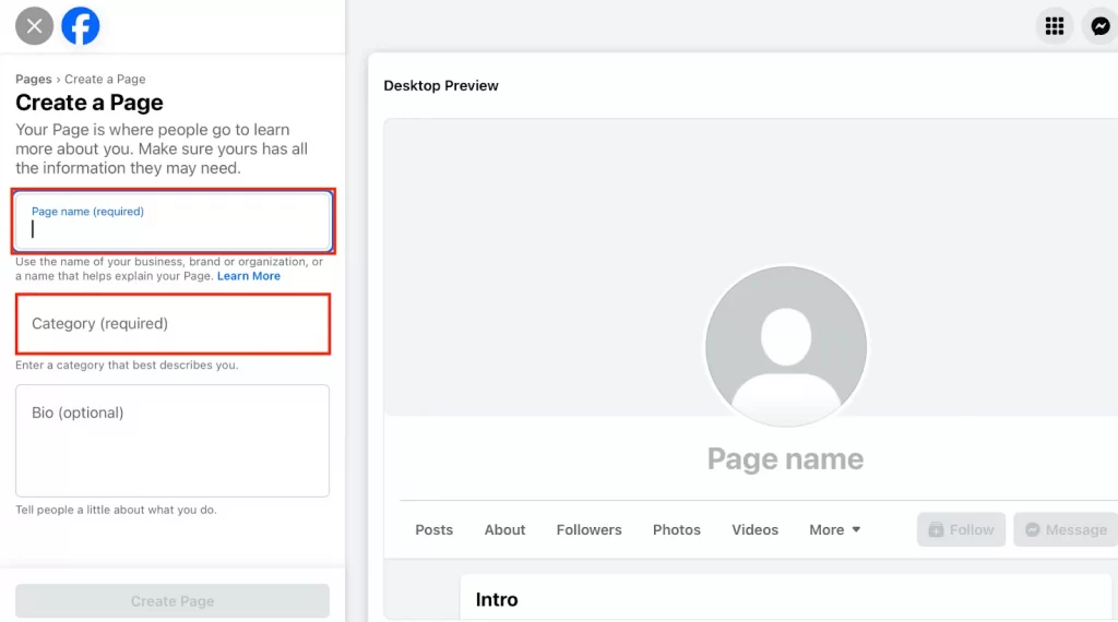 Add your page name. 