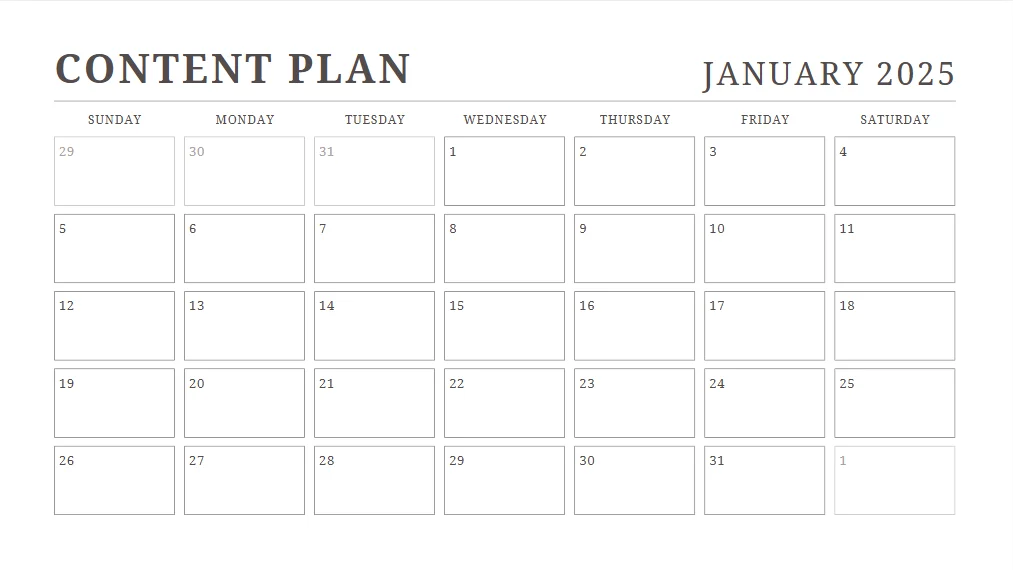 Create an Instagram content calendar