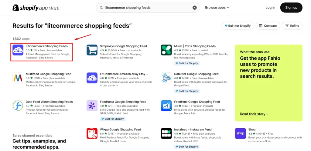 LitCommerce shopping feeds