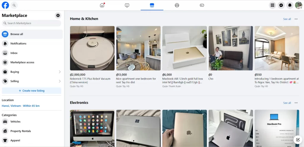 Sell on Facebook Marketplace