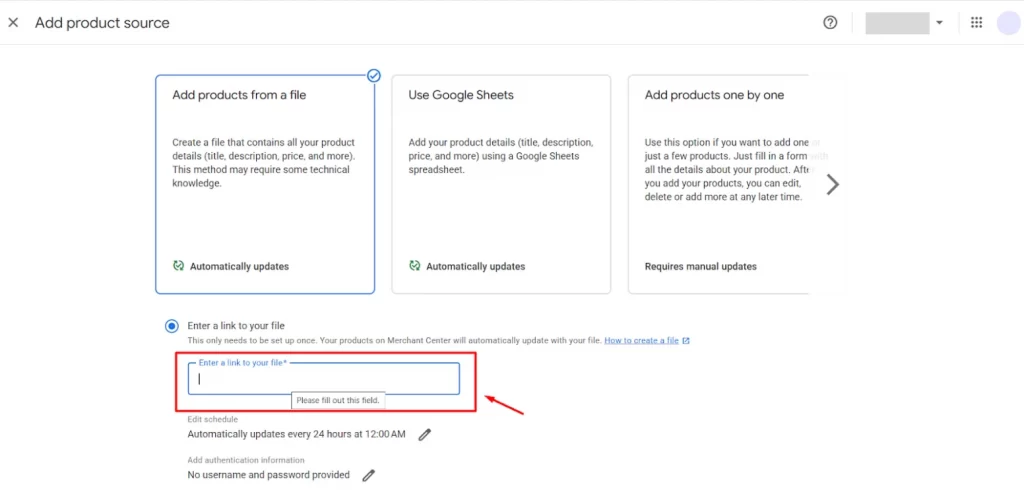 Add a product feed to Google Merchant Center