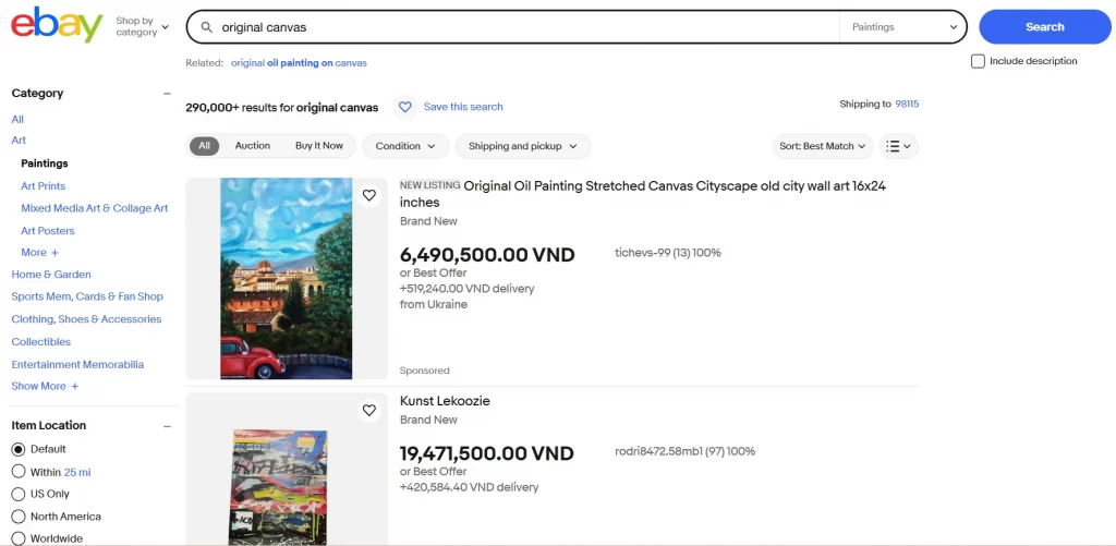 decide which art to sell on eBay