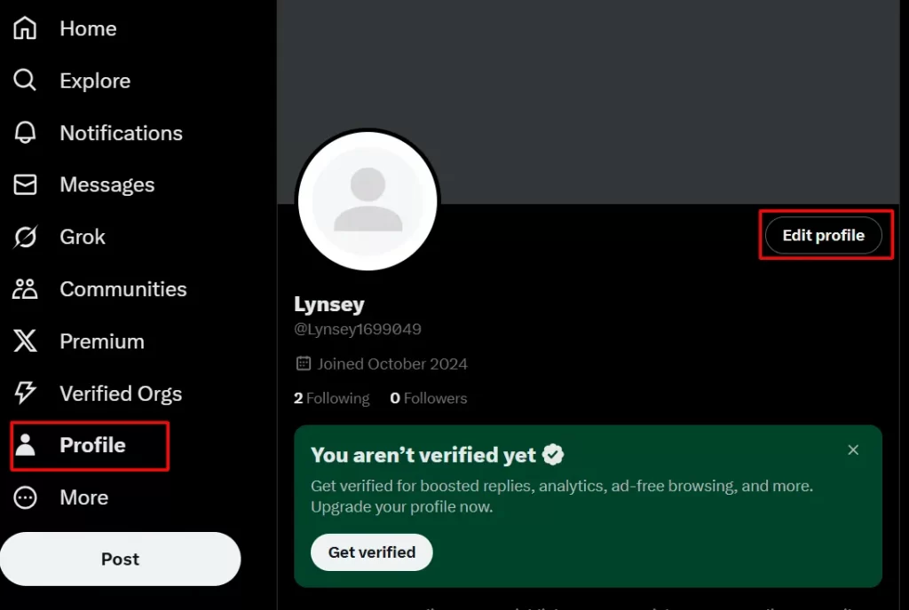 edit x profile