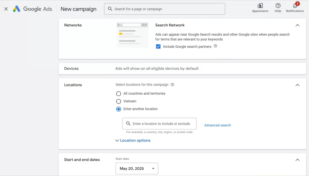 Set up Locations for your ads campaign