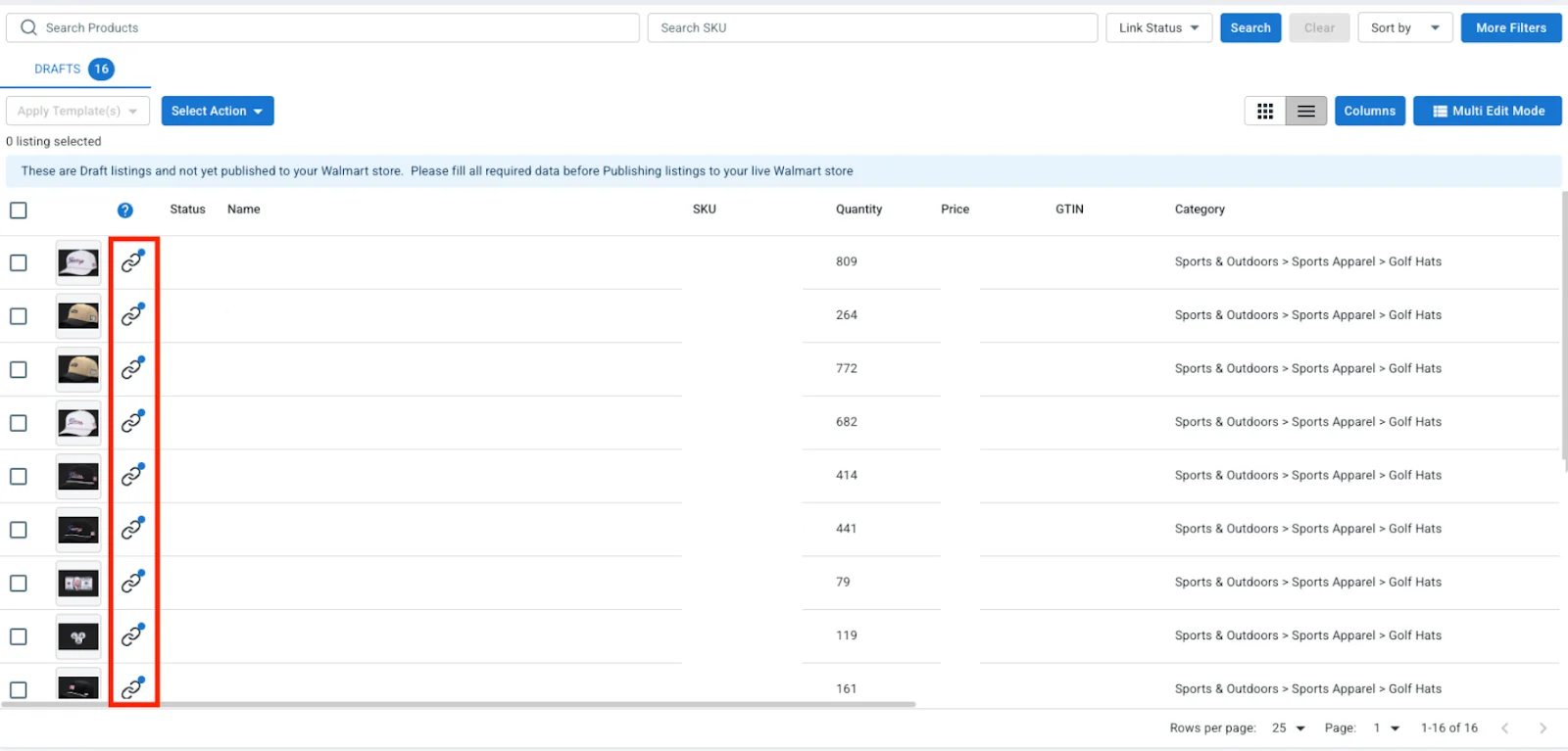 Linked listings on LitCommerce 