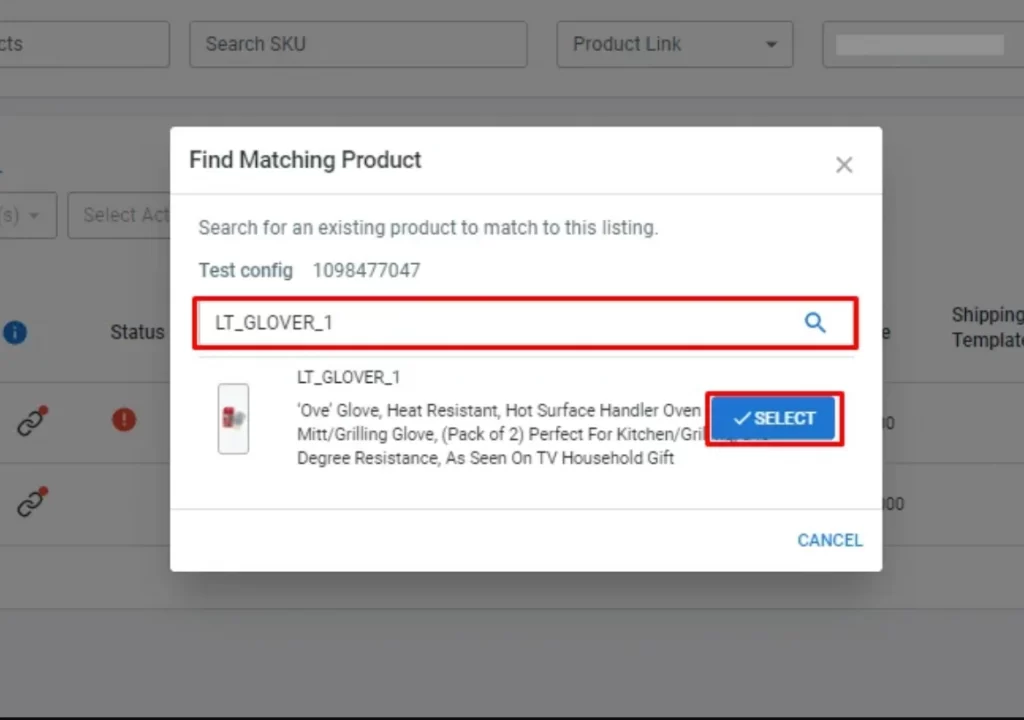 Find matching product based on SKU on LitCommerce 