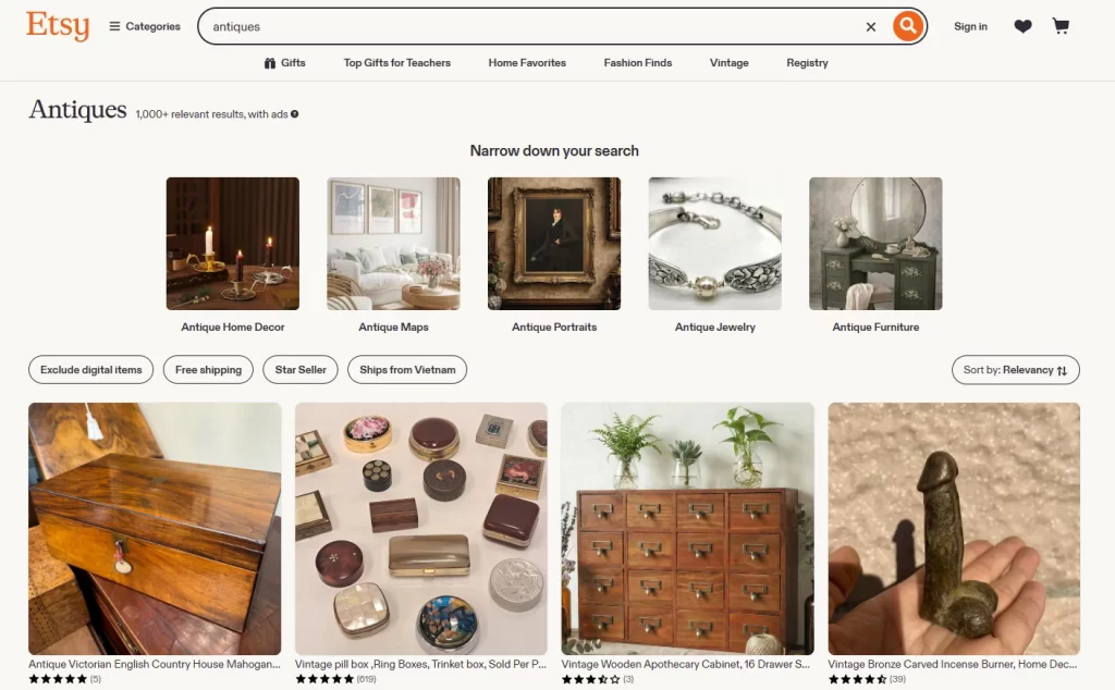 Antiques on Etsy Antiques on Etsy