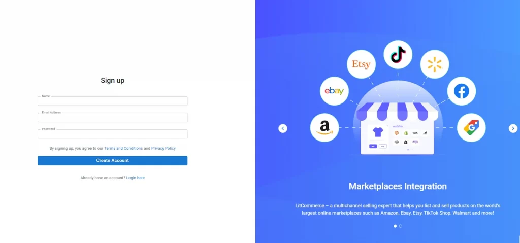 Create a LitCommerce account
