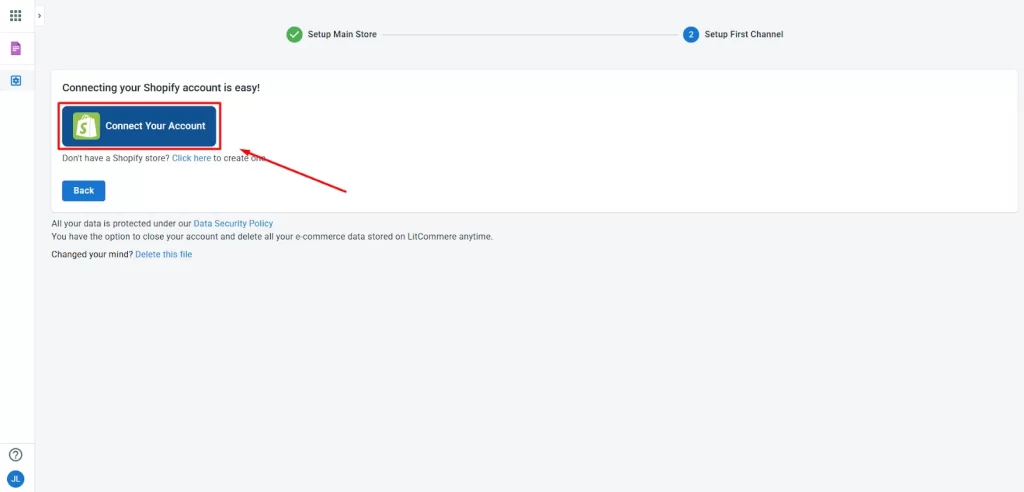 Click Connect Your Account